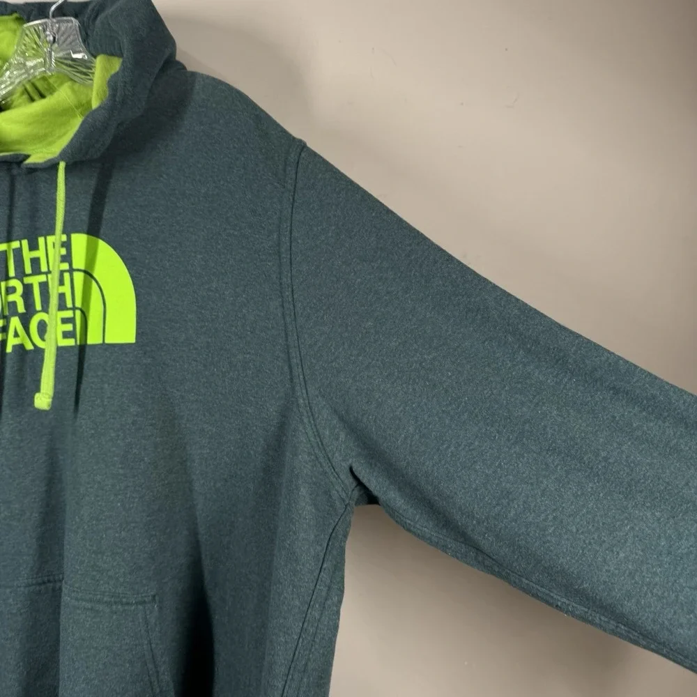 The North Face Half Dome Teal Green & Neon Hoodie Pullover Mens Sz XXL
